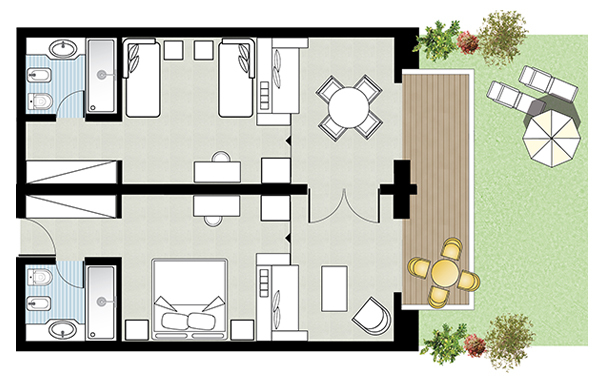 Palace Family Bungalow Suite Floorplan Palace Family Bungalow Suite Floorplan
